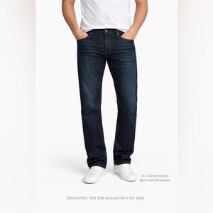 AG Matchbox Jeans W42 Tall 34.5” Inseam Slim Straight Dark Indigo